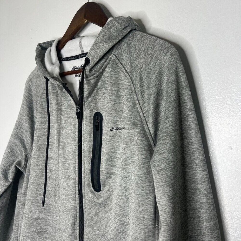 Eddie Bauer FreeDry Jacket Gray Zip Up Hoodie Medium Athletic Outdoor Men's